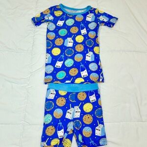 Little Sleepies Blue Milk and Cookie Pajama Set